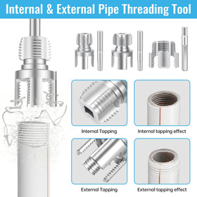 Generic pipe threader universal drill compatibility fits cordless or corded drills