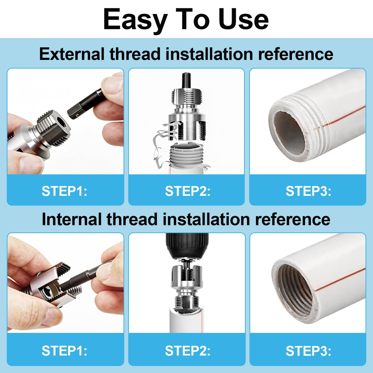 Generic pipe threader lightweight under 2 lbs for on site threading