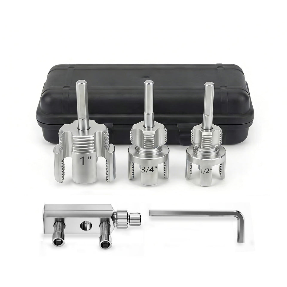 Generic pipe threading kit overview showing complete all-in-one solution for plumbing projects