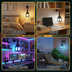 Generic Pixelated Lantern Wall Mount shows secure setup for rooms