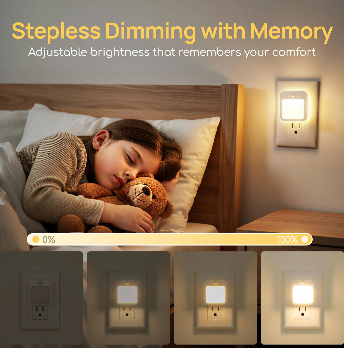 Generic plug-in night light requires no batteries for easy use.