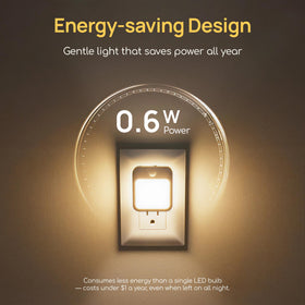 Generic bedroom night light guides nighttime steps with soft light.