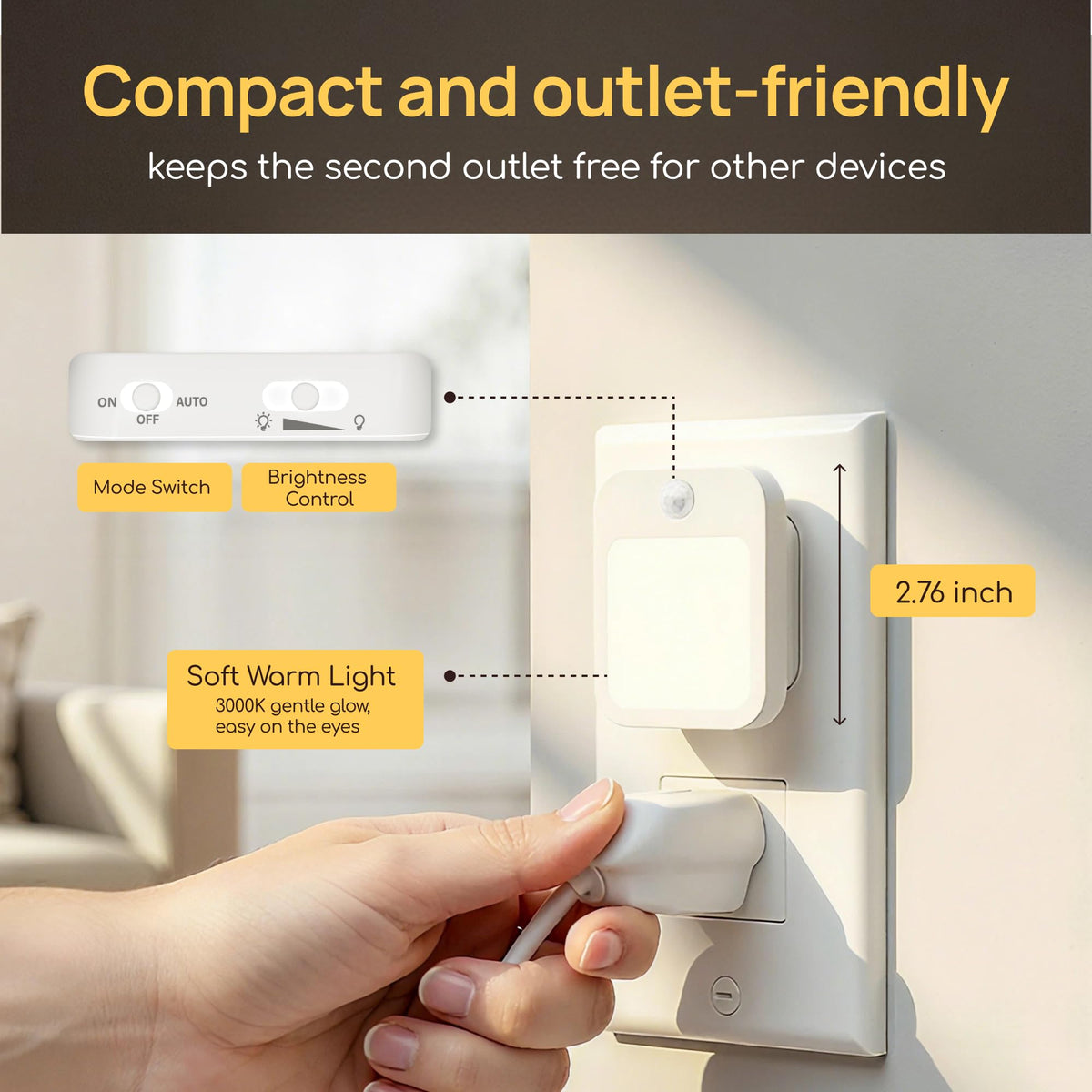 Generic hallway night light supports safe nighttime navigation.