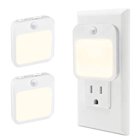 Generic plug-in night light with motion sensor front view for safe bedrooms