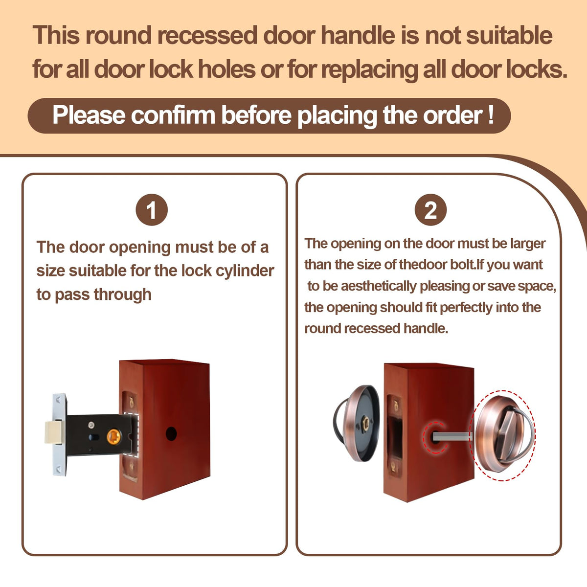 Generic pocket door privacy handle in bedroom setting for smooth operation.