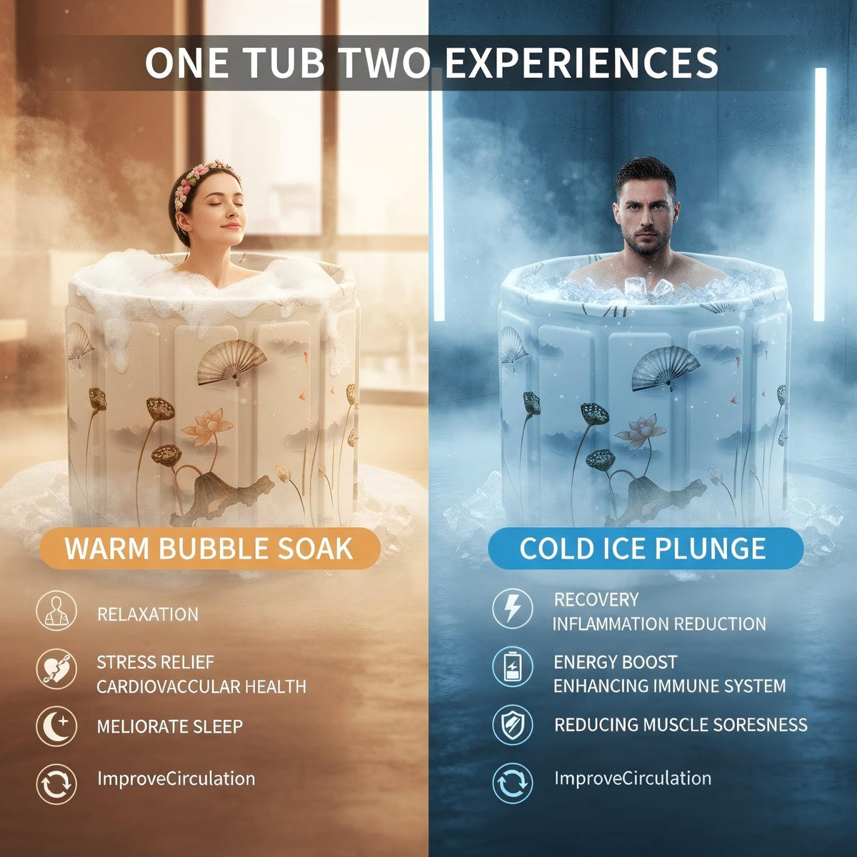 Generic Portable Bathtub hot-spa-session offers warm, soothing soaks.