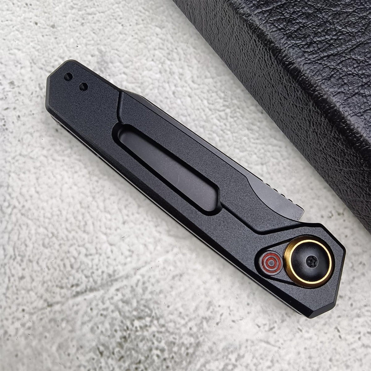 Generic push button lock knife lightweight design for camping and daily tasks.