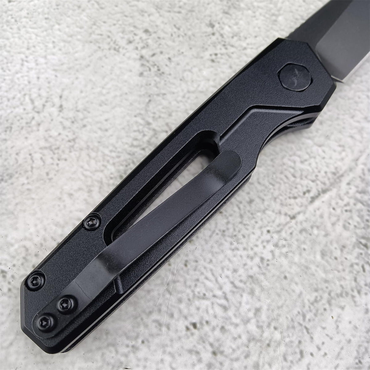 Generic push button lock knife speedsafe assist enables quick one-handed deployment.