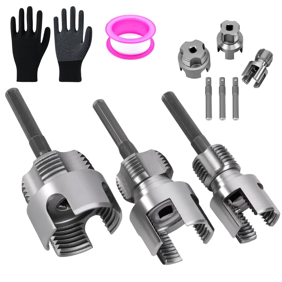 Generic PVC pipe threader kit 1/2-inch external threading for fast fittings