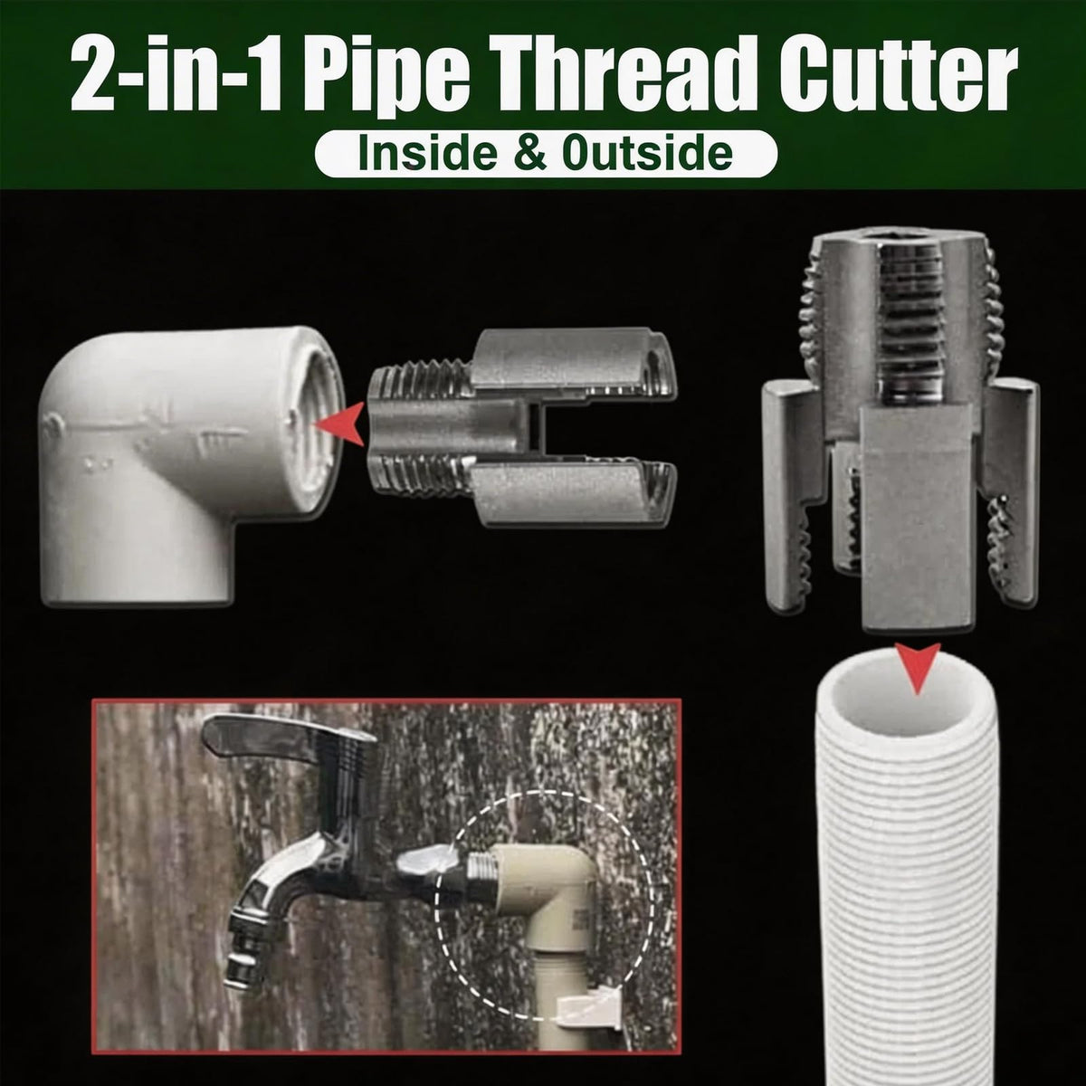 Generic PVC pipe threader kit 3/4-inch internal threading for fittings