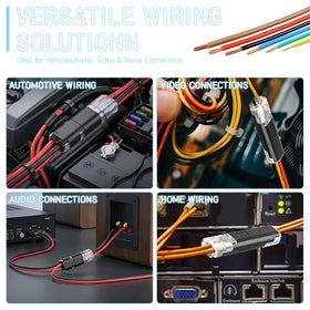 Generic quick-clip fastener lever-action enabling tool-free wiring.
