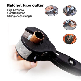 Generic Ratchet Tubing Cutter closeup with copper and PVC blades