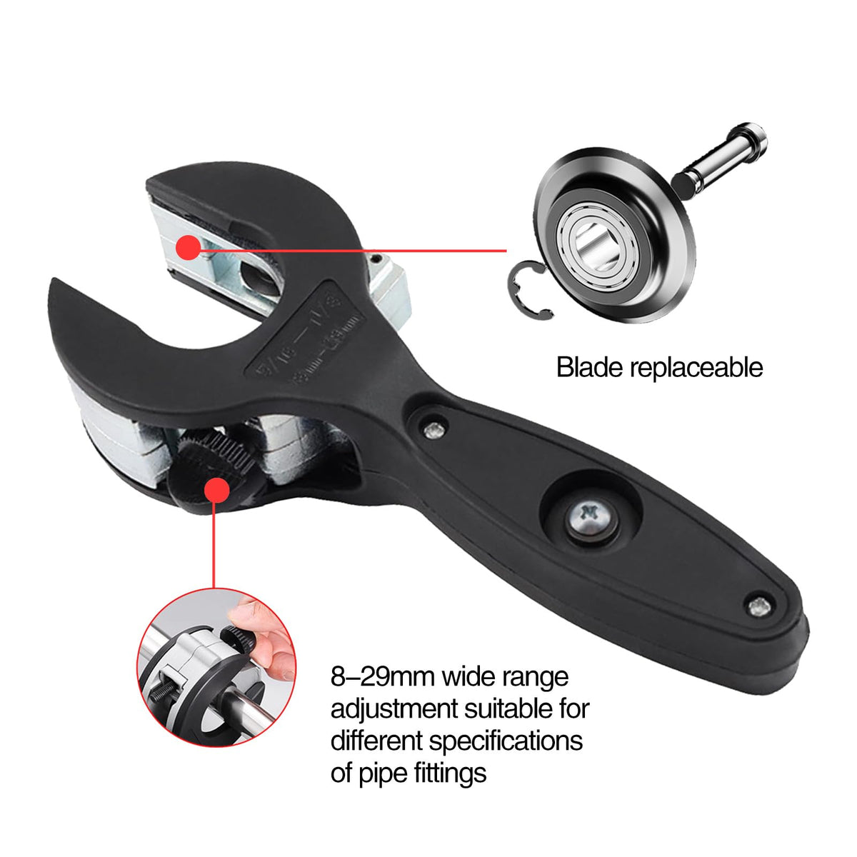 Gloves and deburring knife included with Generic Ratchet Tubing Cutter