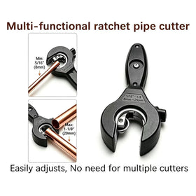 One-handed use of Generic Ratchet Tubing Cutter near a wall