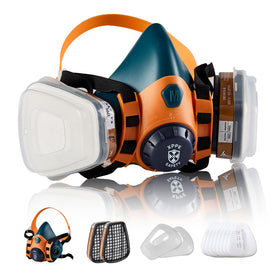 Generic half-face mask with silicone seal for dust and fumes protection.