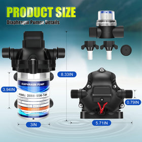 Generic RV water pump compact design photo underlines space-saving installation
