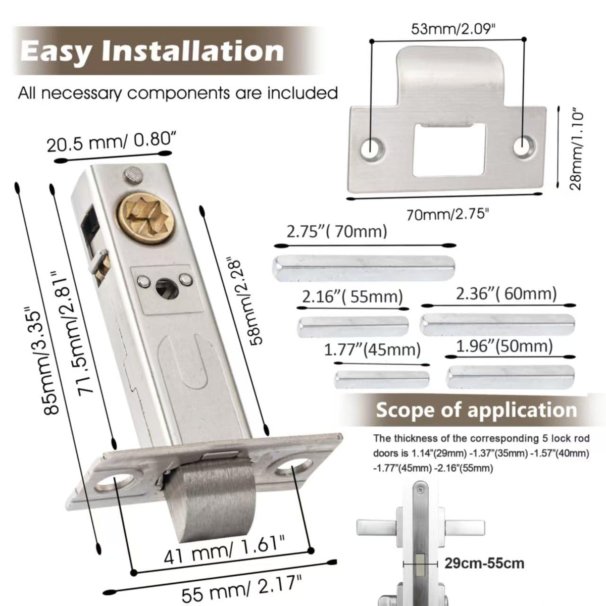 Generic self-tapping screws installation kit for quick DIY setup.