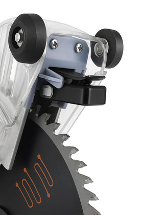 Generic ShadowLight mounting bracket on Bosch GCM12SD provides precise cut visibility.