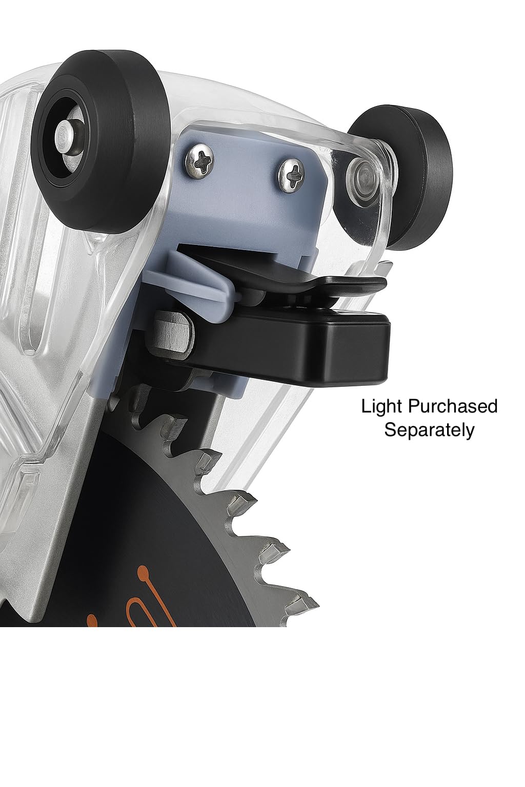 Generic ShadowLight with OLIGHT Oclip attachment highlights the blade path for safer, accurate work.