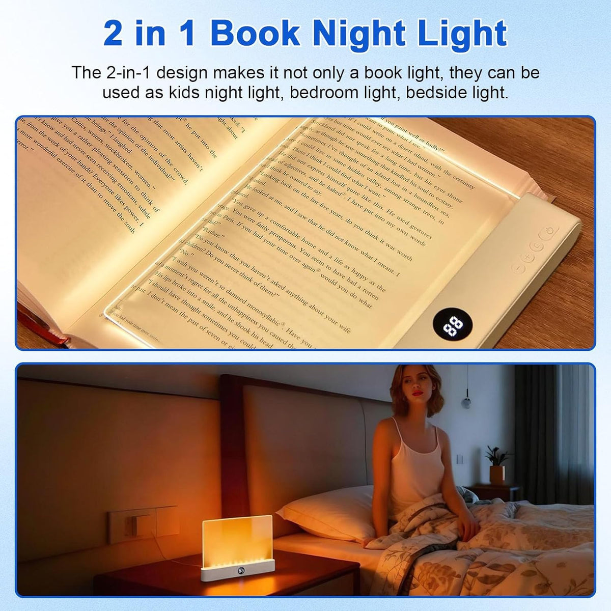 Generic Smart Led Reading Light scratch-resistant base ensures durable use.