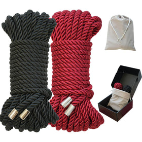 Generic Soft Silk Rope 8mm black close-up showing smooth, skin-friendly texture for crafts.