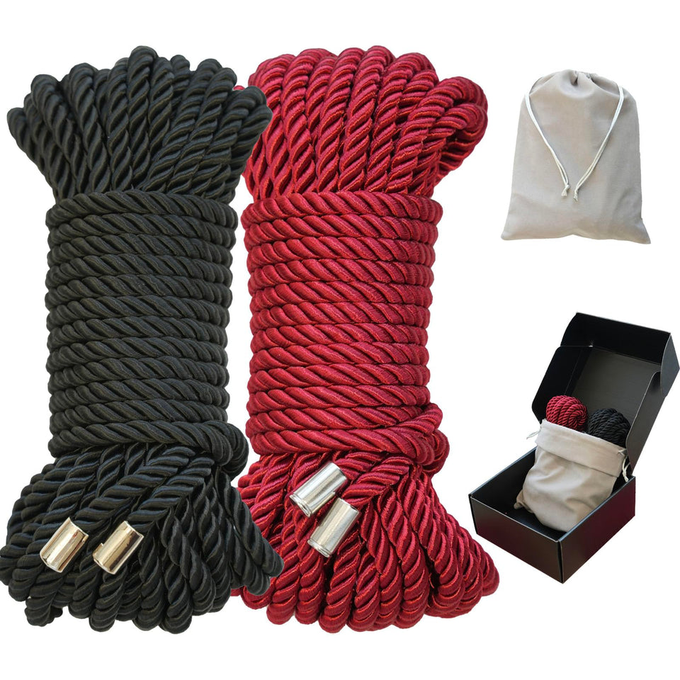Generic Soft Silk Rope 8mm black close-up showing smooth, skin-friendly texture for crafts.