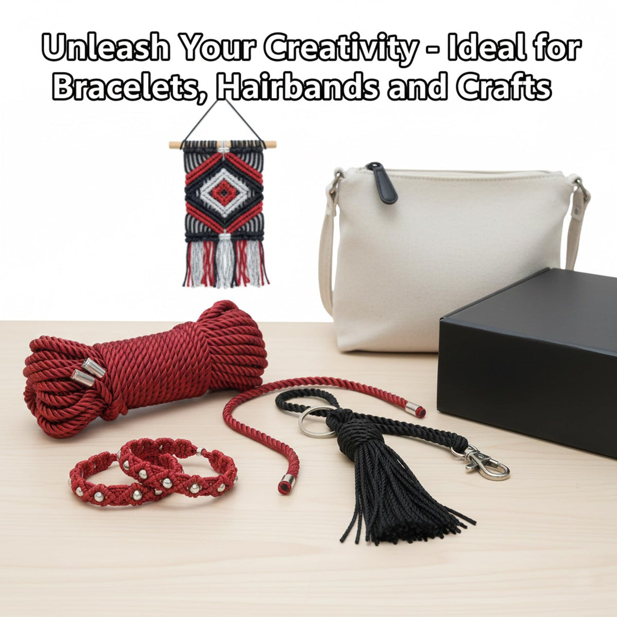 Pair of bracelets idea using Generic Soft Silk Rope for matching Valentine DIY.