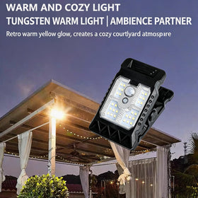 Generic Solar Clip Light clip-attachment example on fence for flexible mounting.