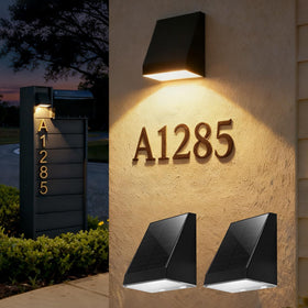 Generic Solar Mailbox Light mounted on wall for clear nighttime address visibility