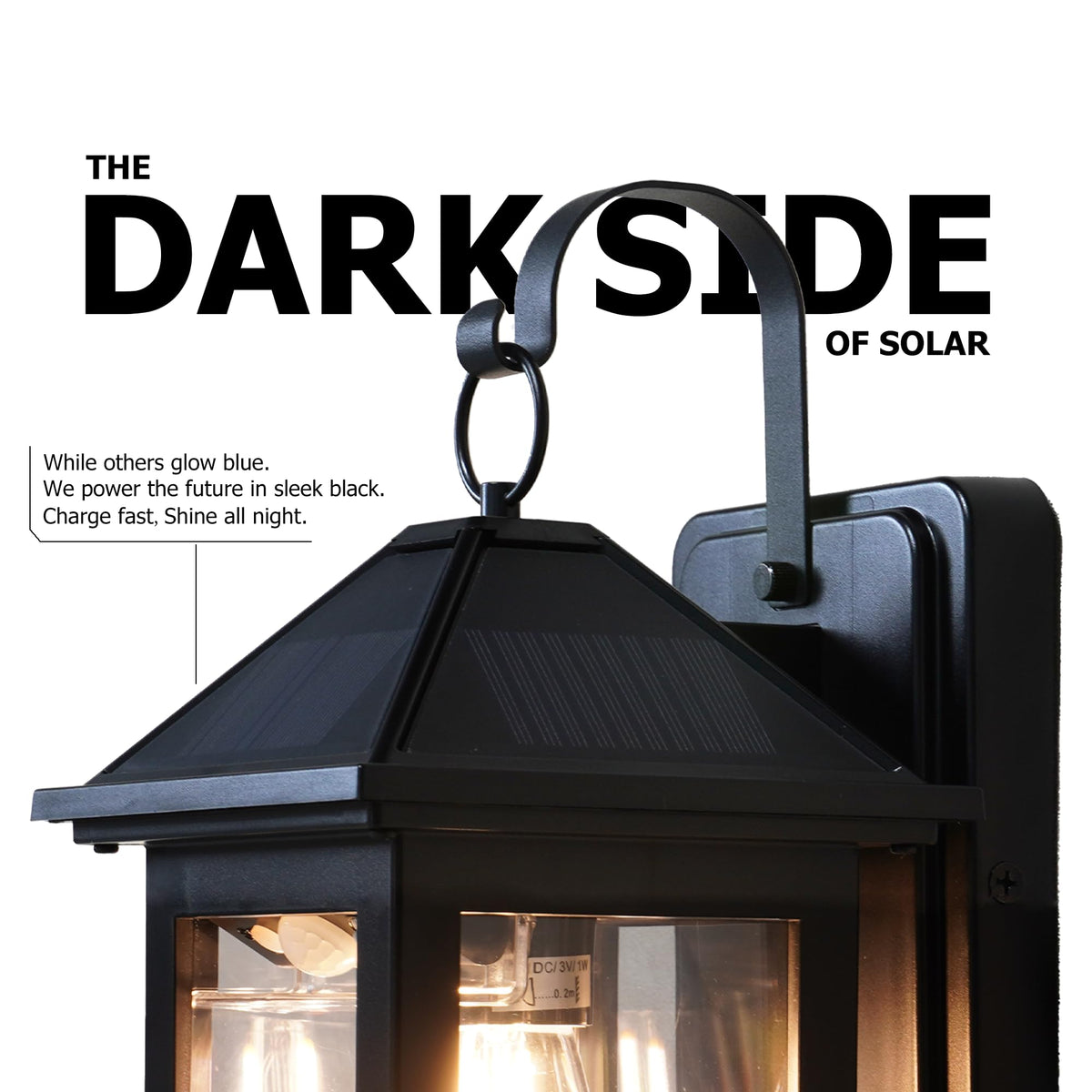Generic solar wall light with motion sensor activates when nearby