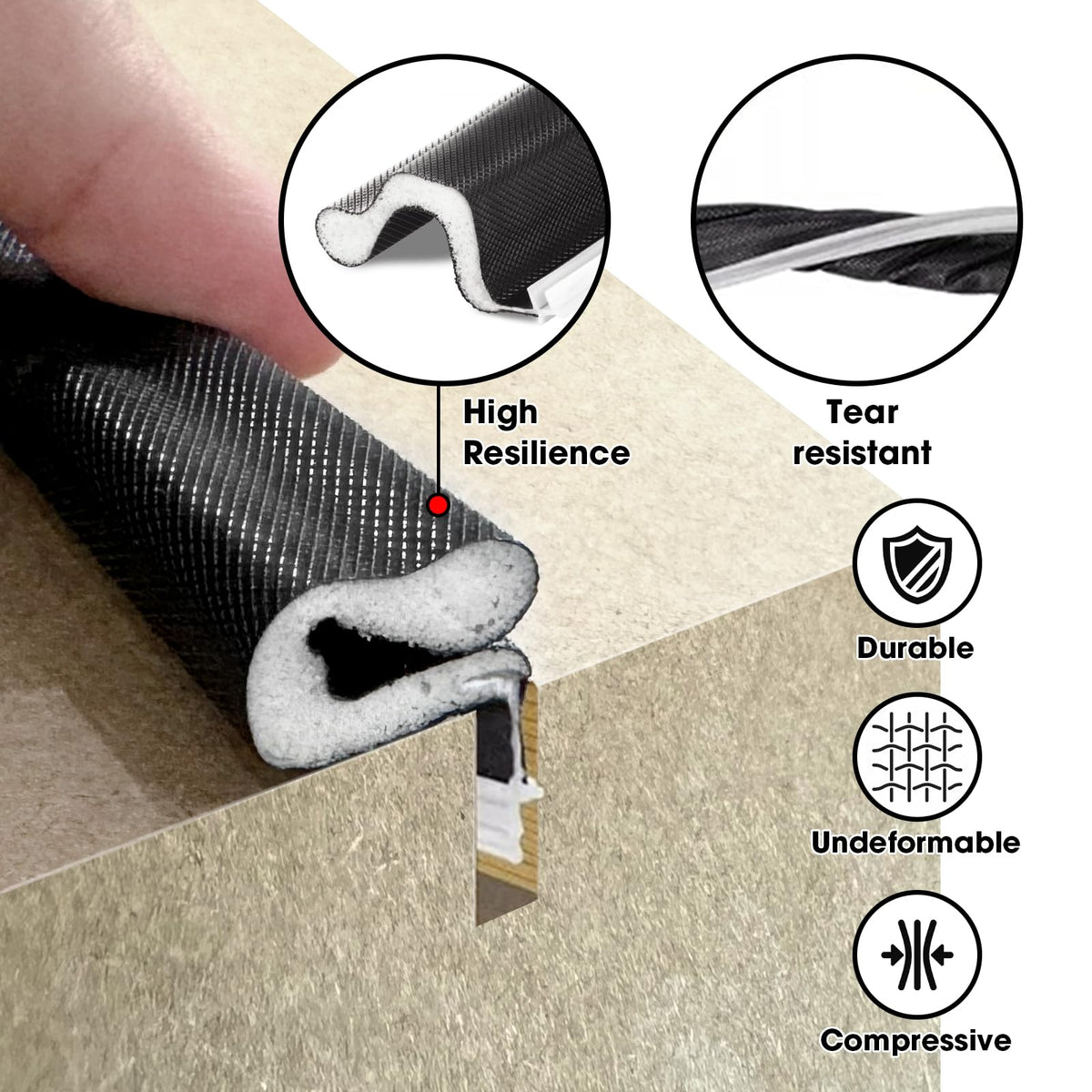 Generic weatherstrip blocks dust, wind and noise for calmer interiors