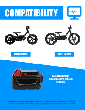 Generic Stacyc to Milwaukee adapter two-part design ensures a secure under-seat mount.
