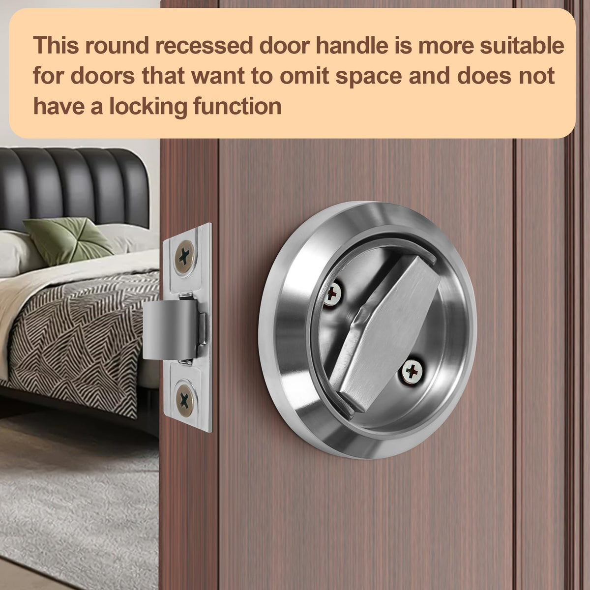 Generic stainless steel 304 hidden handle viewed from the side for durability.