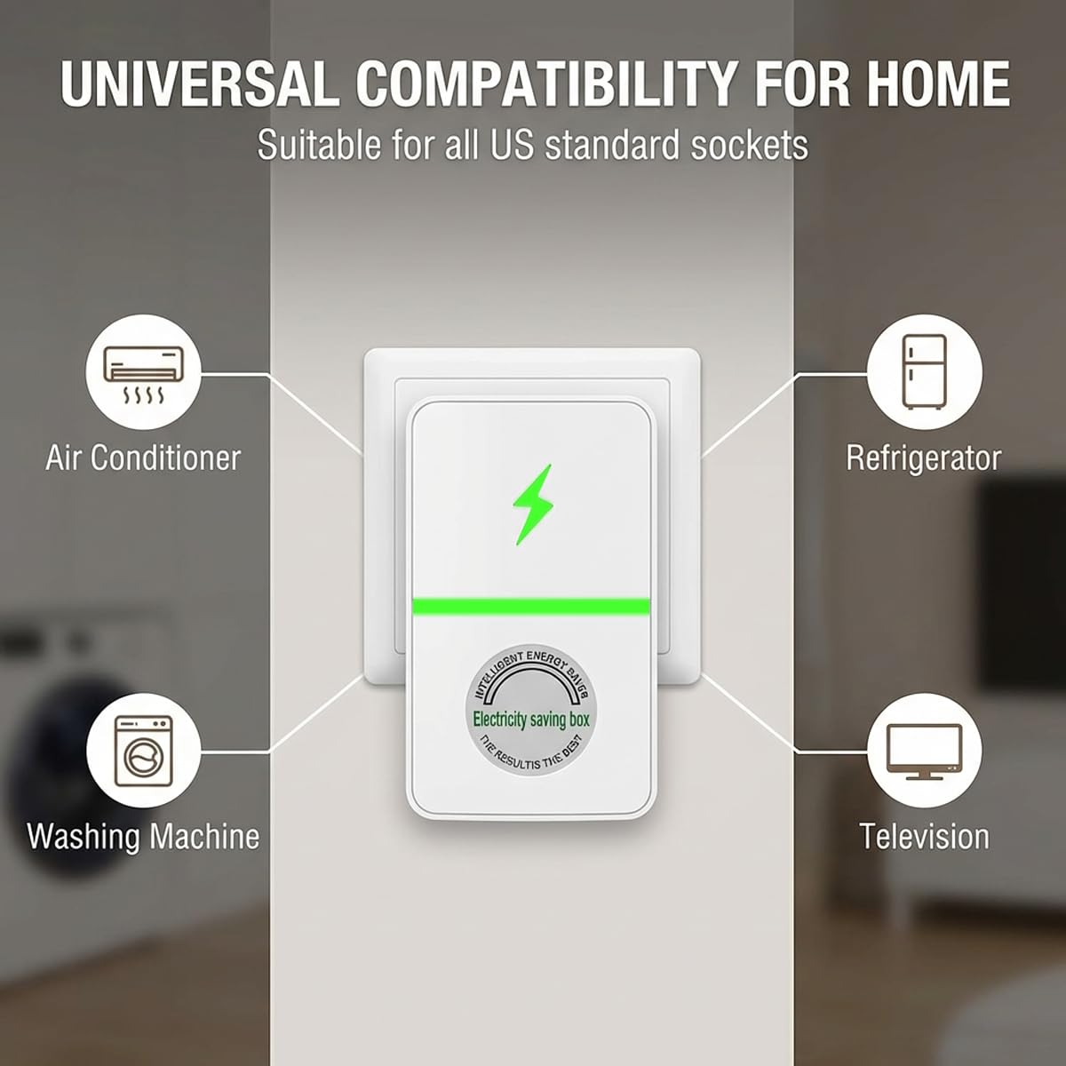 Generic StopWatt smartplug US plug enables quick, easy setup at home.