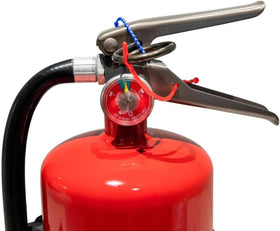 Generic Strike First wall mount bracket securing extinguisher at hand.