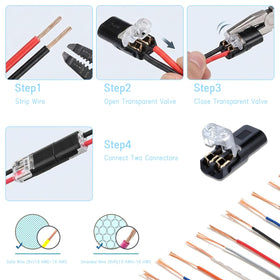 Generic 2-pin strip-light connector for tidy low-voltage wiring.