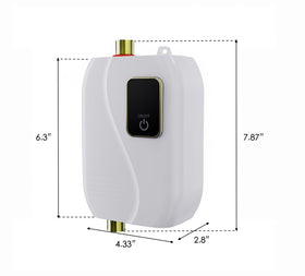 Generic tankless water heater packaging includes manual for quick setup