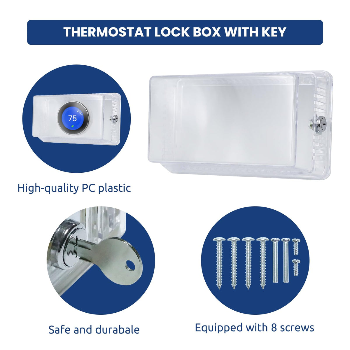 Generic Thermostat Lock Box PS plastic durability for long-lasting protection