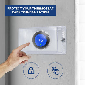 Generic Thermostat Lock Box transparent cover highlights clear thermostat display visibility