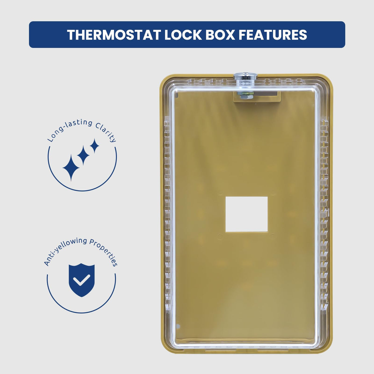 Generic Thermostat Lock Box wall mount installation demonstrates secure mounting for any wall thermostat