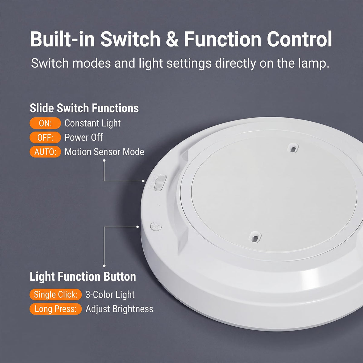 Generic three-color temperature ceiling light offers warm to cool options
