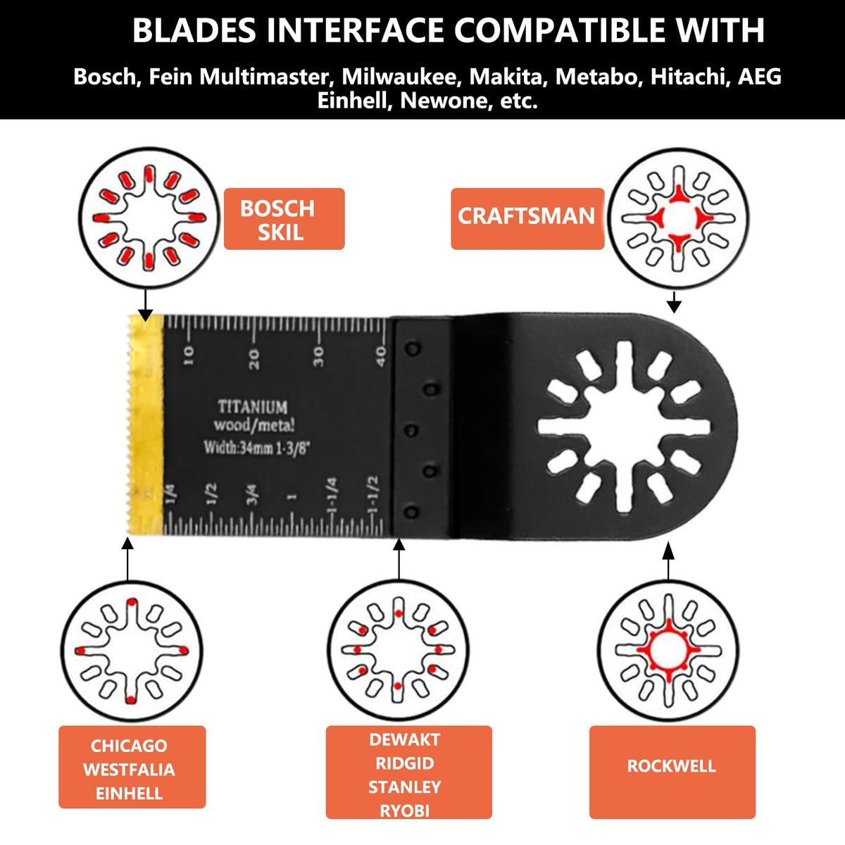 Generic bi-metal shot blade designed for tougher materials