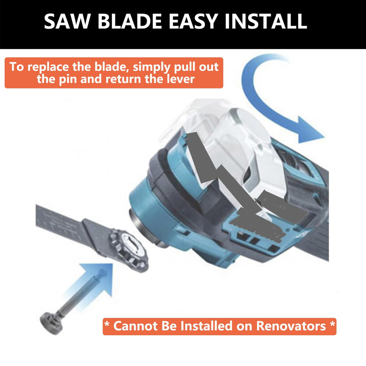 Generic titanium oscillating-saw blade medium blade offering balanced durability