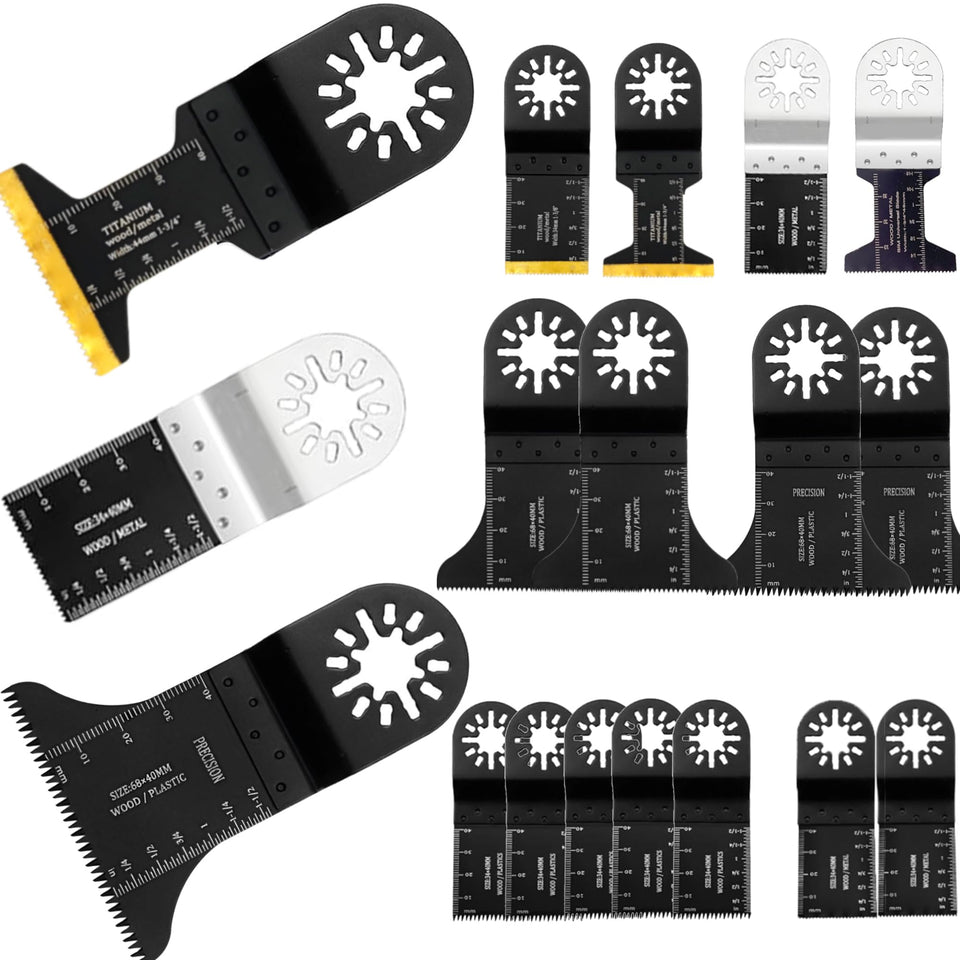 Generic titanium oscillating blades overview for versatile metal, wood, and plastic tasks
