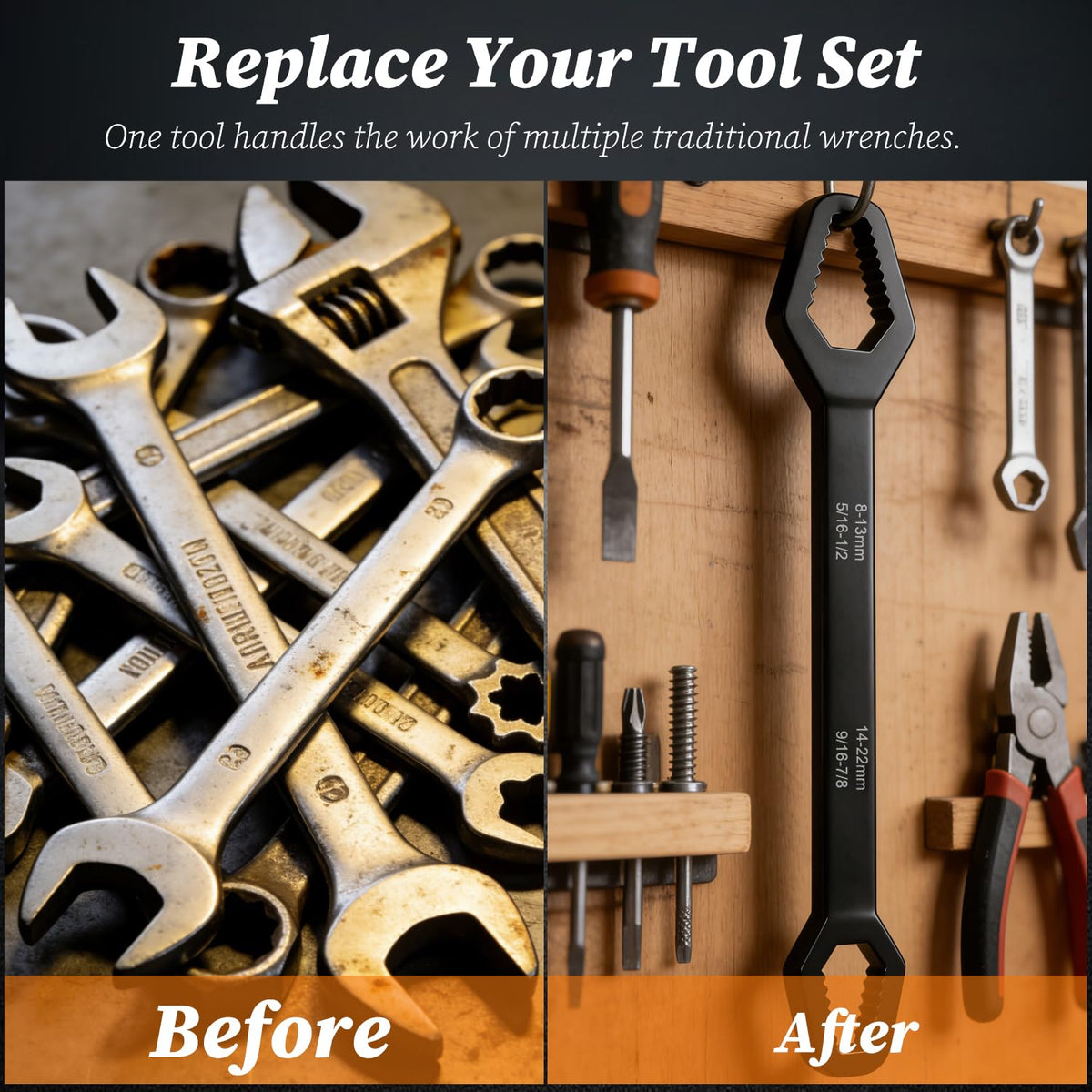 Generic Universal Double Ended Wrench two-pack ready for garage or shop.