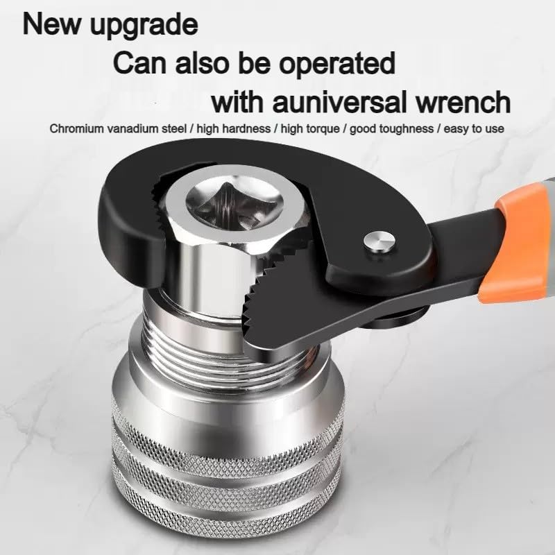 Generic Universal Socket Wrench in action gripping a rounded bolt securely.