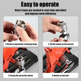 Generic Universal Socket Wrench quickly adapts to different sizes and shapes.
