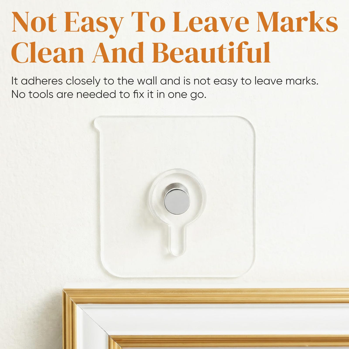 Generic wall hooks attached to kitchen tile demonstrating strong load capacity.
