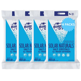 Generic water softener salt crystal 99% pure in a 40 lb bag shows pure white crystals