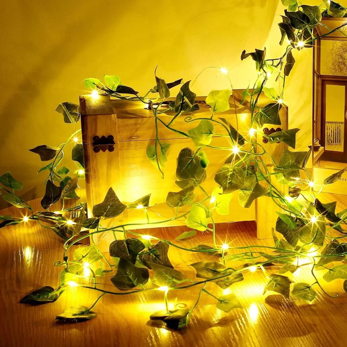 Generic wedding and holiday ivy garland with illumination.